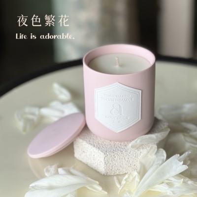 adorable而立手工香薰蜡烛香氛家用持久浪漫夜色繁花植物香薰235g