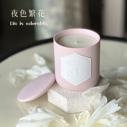 adorable而立手工香薰蜡烛香氛家用持久浪漫夜色繁花植物香薰235g