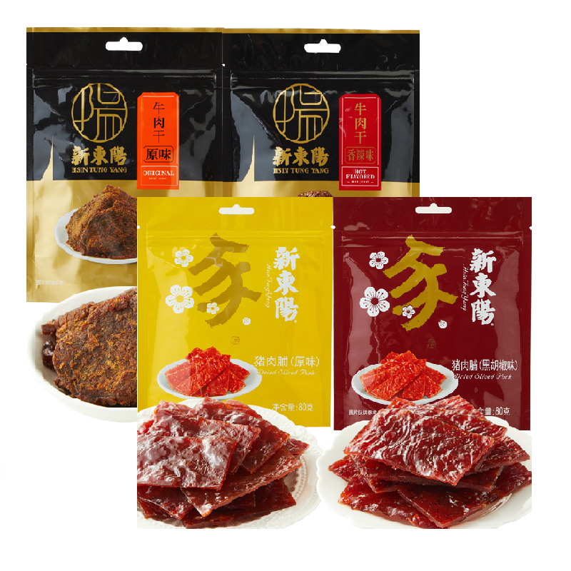 新东阳台式风味原味牛肉干60g原味休闲办公室零食小吃烧烤猪肉脯