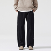 阔腿长裤 Kuvine秋冬季 子 加绒美式 复古拼接工装 宽松直筒休闲裤 男款