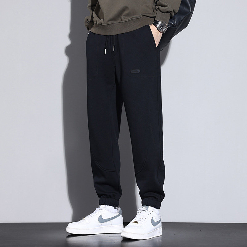 Kuvine秋冬季美式加绒加厚宽松束脚运动卫裤男松紧腰针织休闲裤子,男装,休闲裤,淘宝优惠券,粉丝福利购,淘宝优惠卷