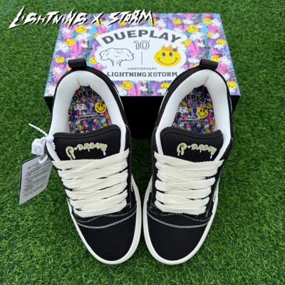 闪电板鞋男百搭黑色鞋子美式高街