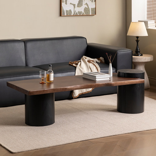 实木自然边中古风侘寂风茶几