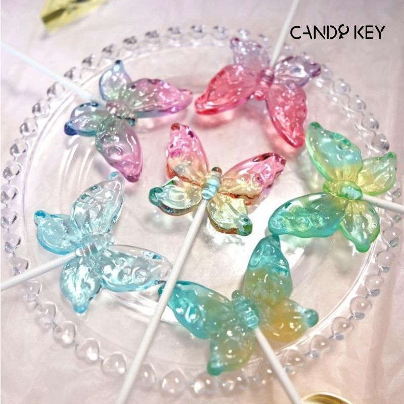 CANDY KEY精致手工蝴蝶造型棒棒糖清甜不腻高颜值零食节日礼物
