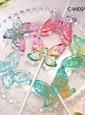 CANDY KEY精致手工蝴蝶造型棒棒糖清甜不腻高颜值零食节日礼物