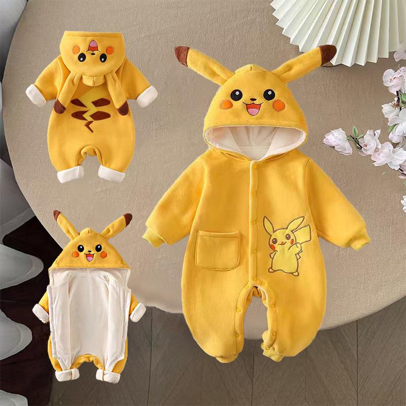 哈衣皮卡丘秋冬新生婴儿外出服