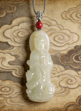 和田玉观音吊坠男属马本命年护身