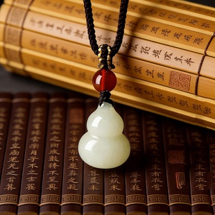 天然和田玉葫芦吊坠属马本命年护身符挂件玉石玉坠玉佩项链女礼物