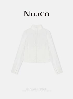 NILICO【悦动】白色立领轻运动长袖女