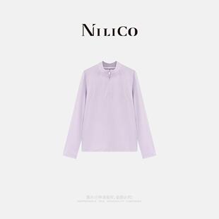 套头长袖 微皱感轻凉半开领速干透气上衣女春季 外套 轻驰 NILICO