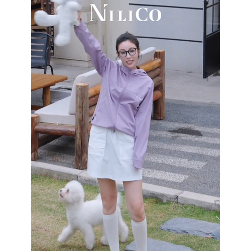 NILICO陈媚超燃香芋紫短外套
