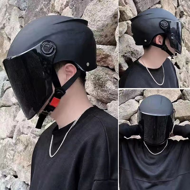 3C头盔电动电瓶车头盔夏季防晒可爱四季通用男女士半盔灰安全帽