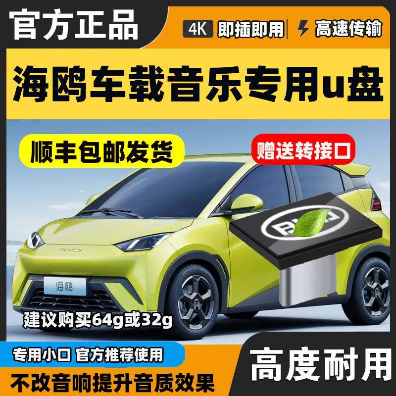比亚迪海鸥车载u盘typec小口无损歌曲汽车25海鸥专用u盘带音乐