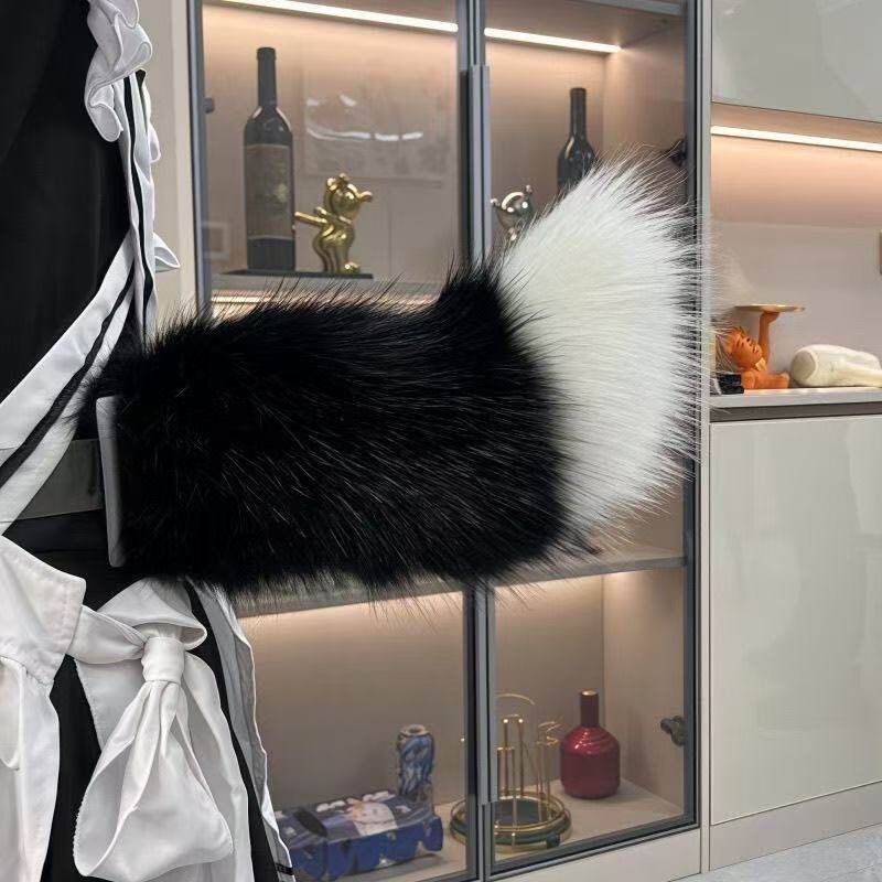 声控仿狐狸毛网红遥控电动兽尾儿童节表演百搭cos道具小羊尾巴