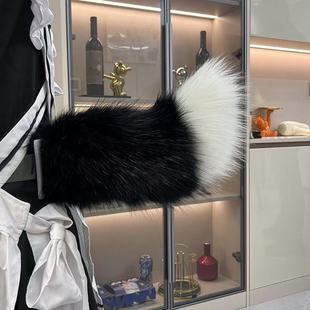 声控仿狐狸毛网红遥控电动兽尾儿童节表演百搭cos道具小羊尾巴