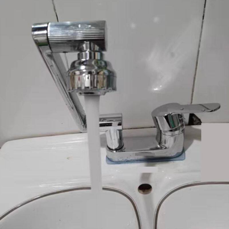 万向机械臂双孔面盆水龙头冷热双用二孔龙头洗脸盆双孔水龙头冷暖