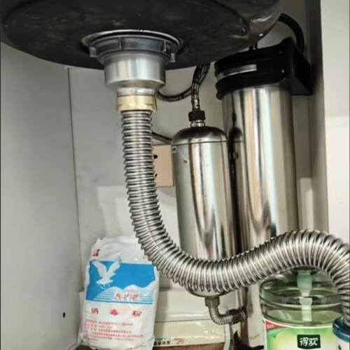 水槽下水器下水管防烫不锈钢下水管厨房洗碗洗菜盆不锈钢水池配件