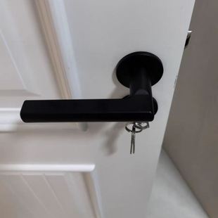 门锁静音卧室室内门把手木门锁锁具家用房门锁房间分体黑色58锁