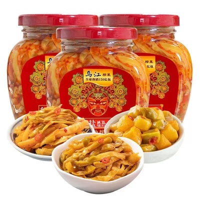 新日期  乌江涪陵榨菜300g瓶装 微辣榨菜瓶装开味下饭菜泡菜开味