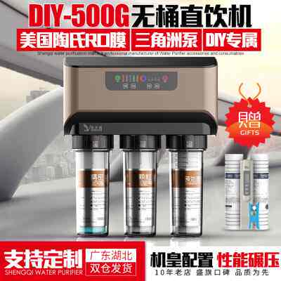 DIY净水器无桶RO膜家用直饮机厨房自来水大流量400G反渗透纯水机