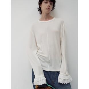 RedRef 双层天丝袖口花边打底衫