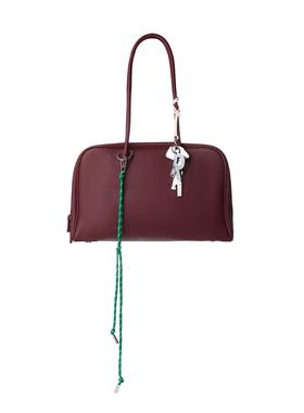 RedRef 牛皮大容量酒红色托特包