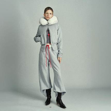 RedRef 运动短款拼接毛领卫衣外套