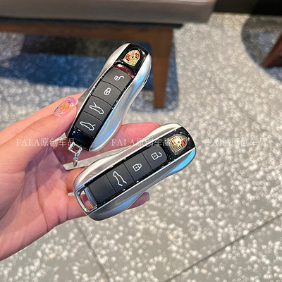 适用于保时捷钥匙壳扣新macan911帕拉梅拉718Taycan卡宴GT银改装