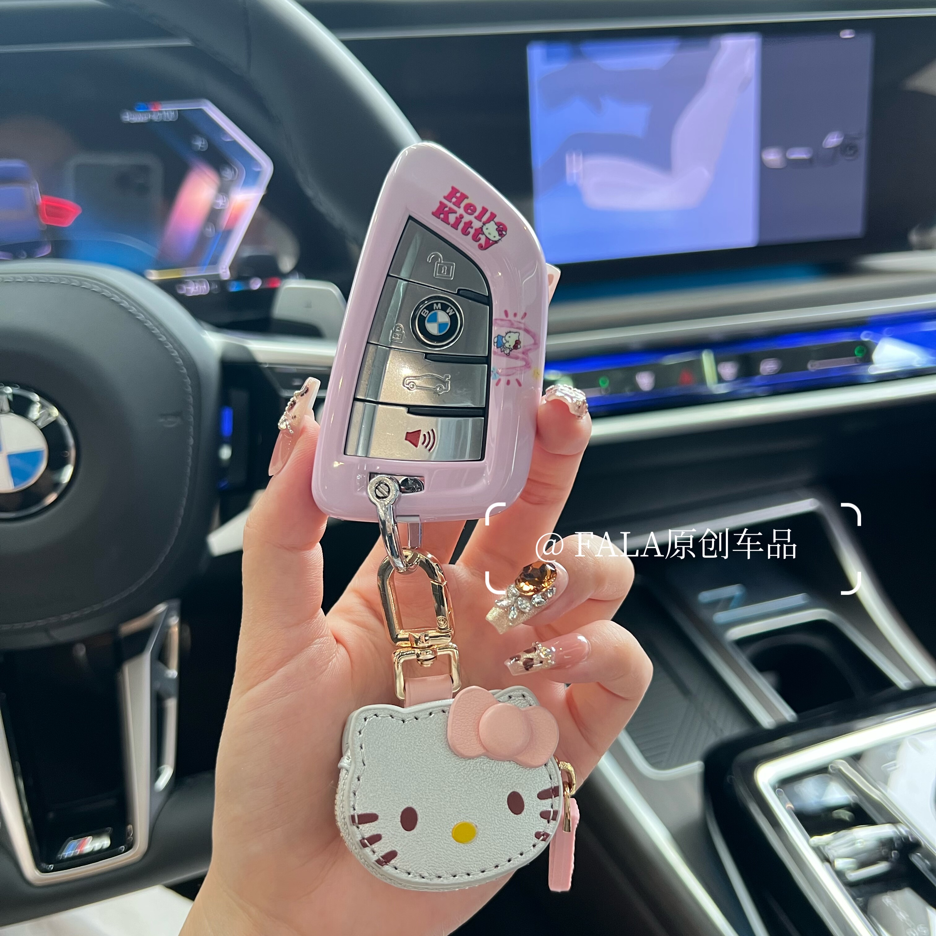适用宝马钥匙套新3系5系x1x2x3x4x5x6x7刀锋530i525li7系可爱女扣
