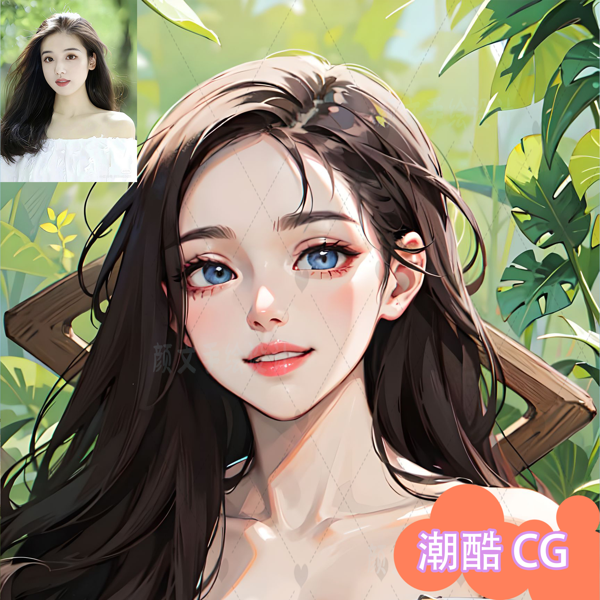 AI头像真人照片转手绘  二次元微信定制漫改古风甜酷插画唯美动漫