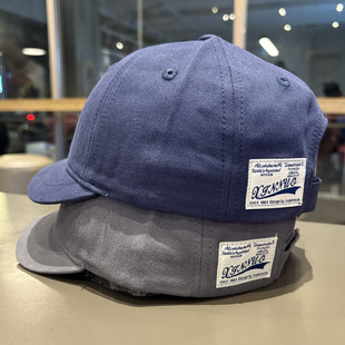 新款侧面贴布短帽檐鸭舌帽子男款日系百搭小帽檐软顶时尚女棒球帽