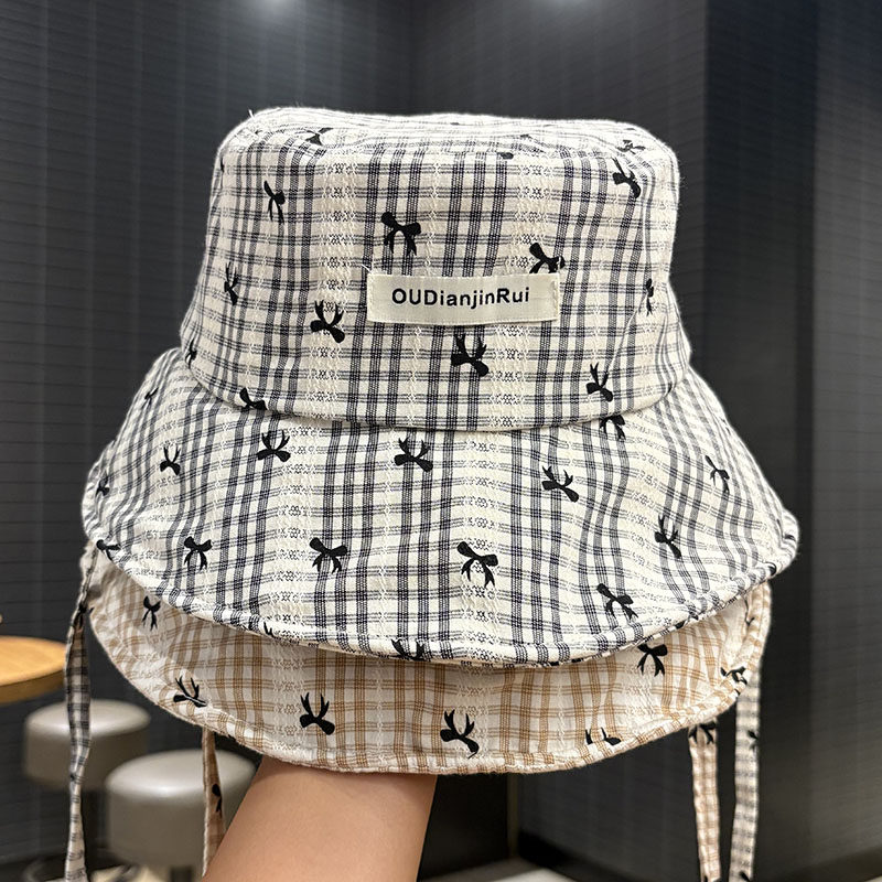 夏季系带防晒帽子可折叠遮阳帽潮