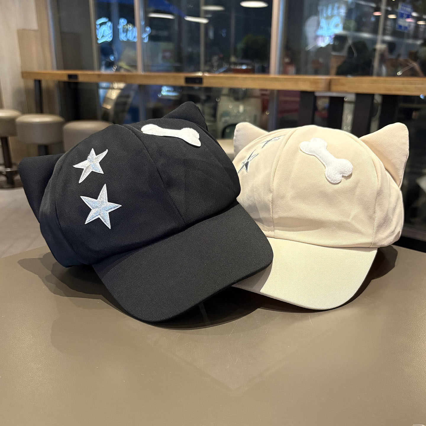 可爱卡通星星猫耳朵时尚棒球帽潮