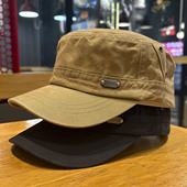 休闲工装 遮阳帽复古做旧水洗平顶鸭舌帽男女户外运动跑步鸭舌帽潮
