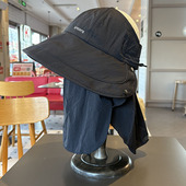 户外防紫外线口罩披肩一体帽全方位遮阳渔夫帽子女夏季 防晒空顶帽