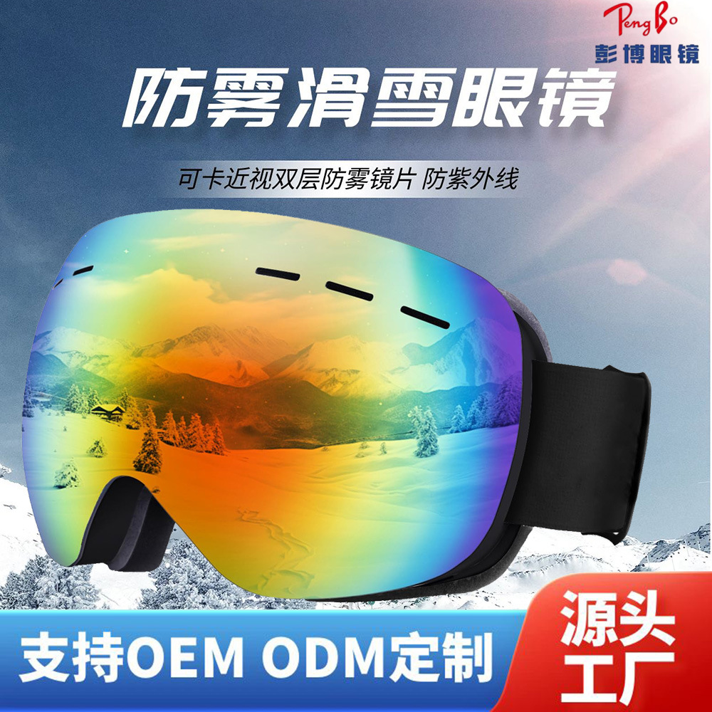 定制外贸成人滑雪镜户外骑行大球