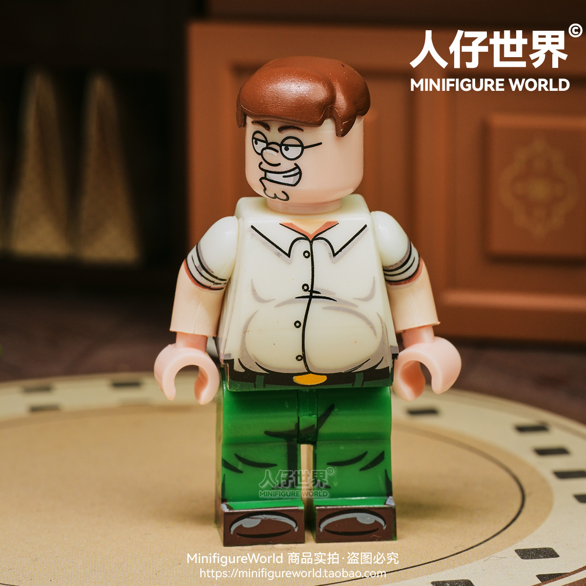 恶搞之家皮特表情包大肚腩Peter动画片第三方拼装积木人仔玩具