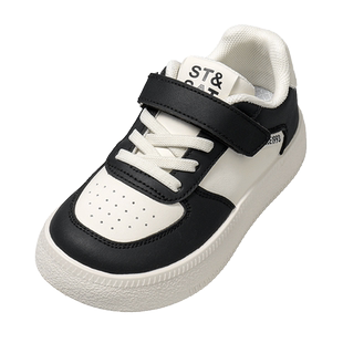 星期六儿童低帮板鞋春秋新款黑白百搭男女童中大童学生休闲鞋子
