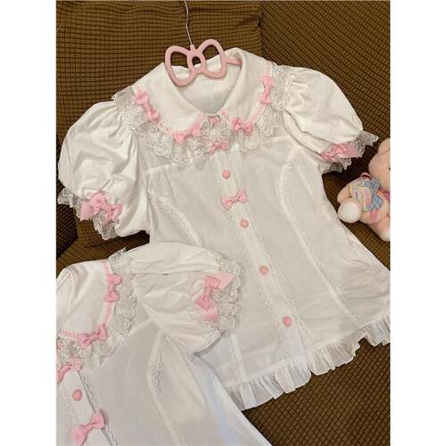 条纹草莓内搭原创Lolita可