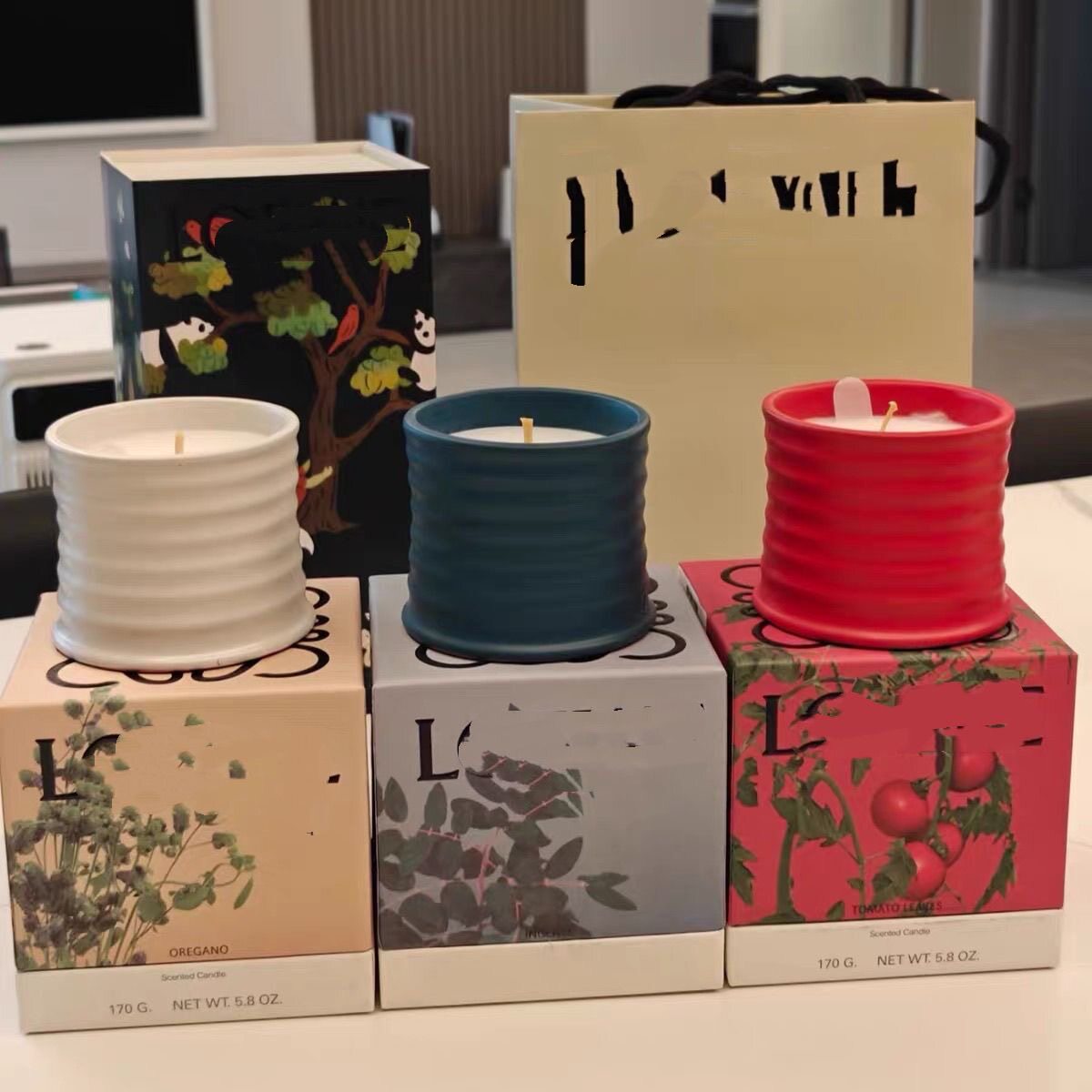 LW陶瓷杯罗香薰蜡烛番茄叶橙花170g室内香氛节日生日伴手礼物礼盒