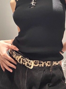浮格Float轻奢经典豹纹简约腰带金属扣设计辣妹腰带百搭2025新款