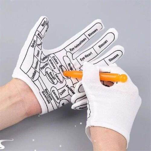 1Set Gloves Hand Reflexology Acupoint Acupressure Tools