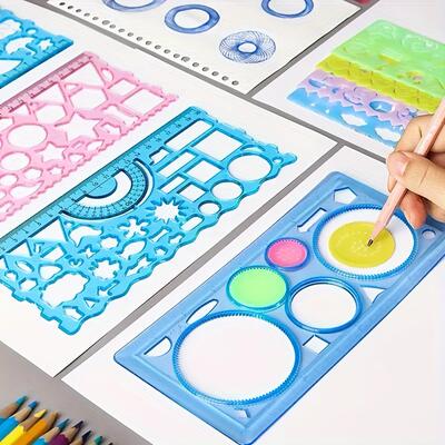 Geometry Spirograph Drawing Stencils Set Painting Template A
