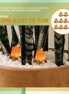 10 Pcs Fire Ornaments Micro Model Fairy Toy Fake Campfire