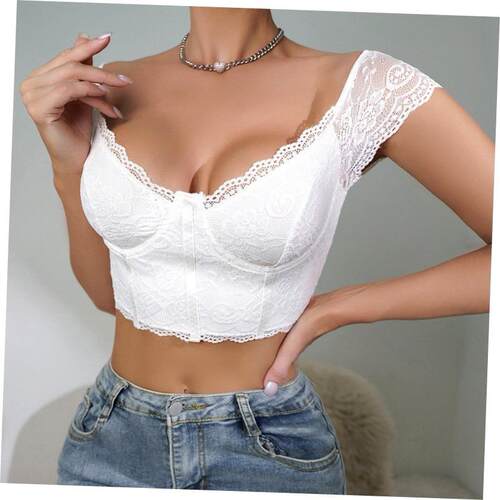 Sexy lingerie hollowed out lace temptation vest strap with