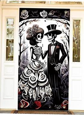 Halloween door width party decoration banner background万圣