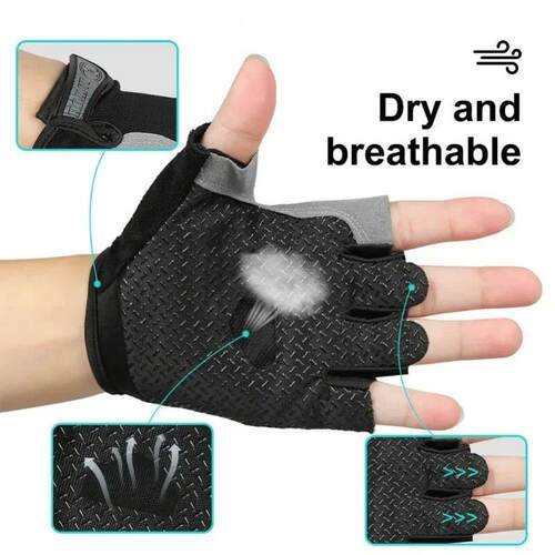 Half Finger Gloves Gym Fitness Anti-Slip Women Men Gel Pad G