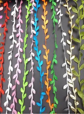 10yards Silk Leaf-Shaped Handmake Artificial Green Leaves