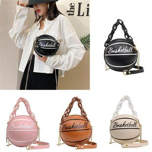 Women Shoulder Bag PU Leather Chain Basketball Bag New Lette