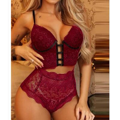 Erotic lingerie sexy temptation lace underwear two-piece set